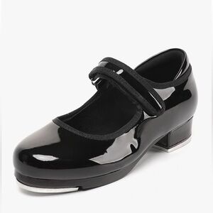 Foralod Black Kids Tap Dance Shoes
